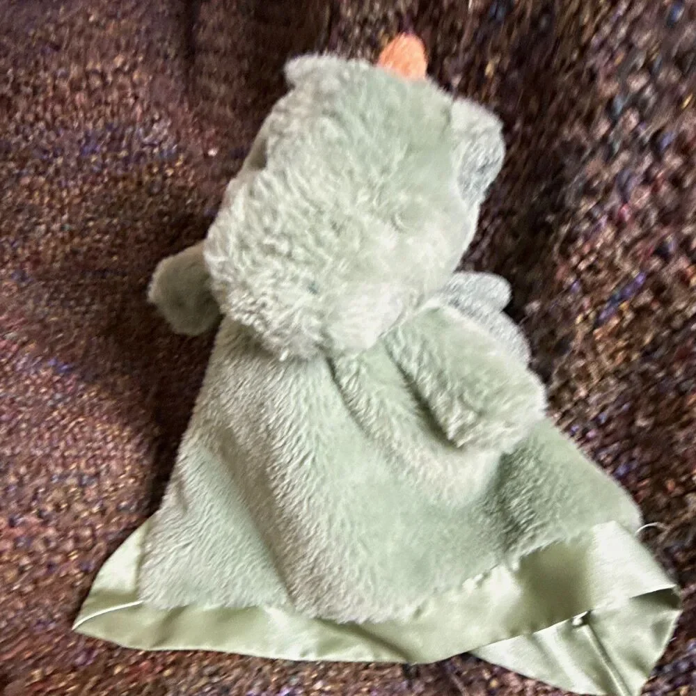 Cloud Island Green Dragon Baby SecurityBlanket Lovey Plush Satin Trim OEKO-TEX